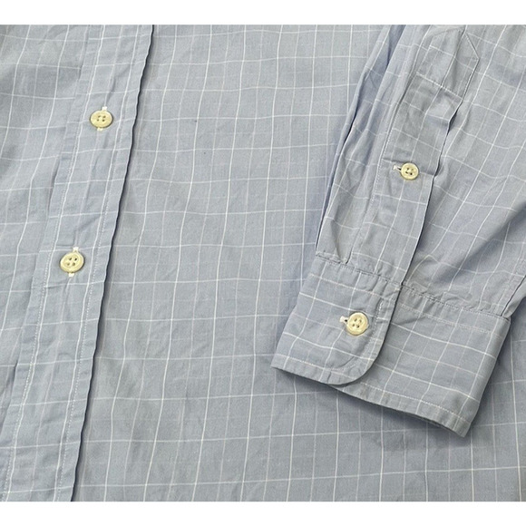 Vintage Ralph Lauren Yarmouth Shirt 17.5 36/37 Lightweight Blue Plaid Career - Picture 8 of 11